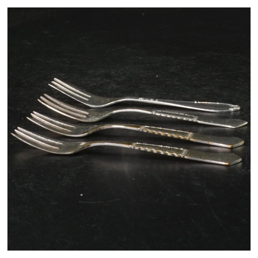 4 kagegafler, 2-tårnet sølvplet(str. 14 cm)