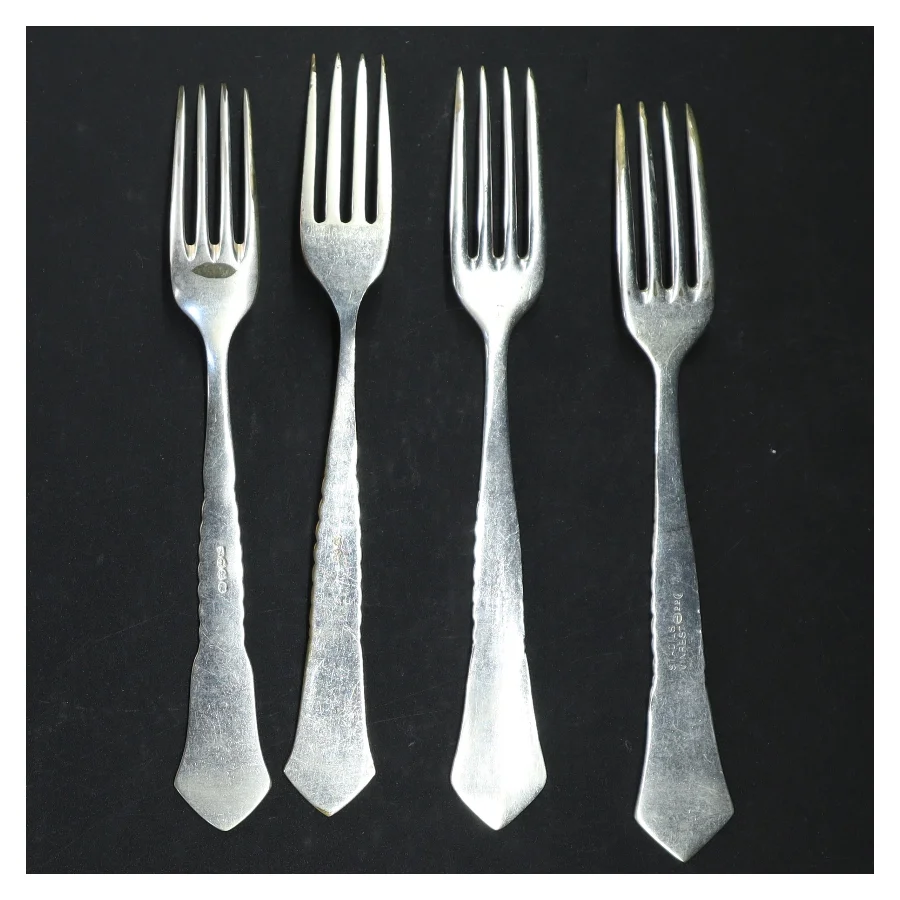 Middagsgafler, 2-tårnet sølvplet, Louise (str. 20 cm)