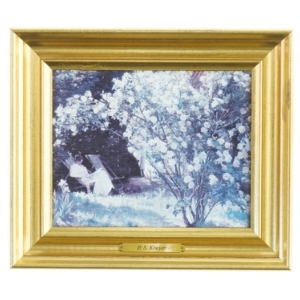 Indrammet billede, reproduktion, P.S. Krøyer (str. 25x22 cm)