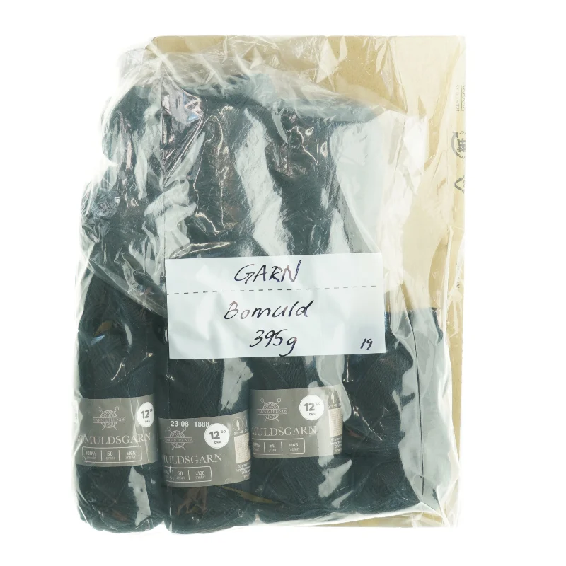 Sort bomuldsgarn (395 gram)