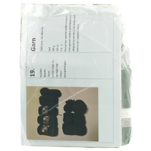 Sort bomuldsgarn (395 gram)