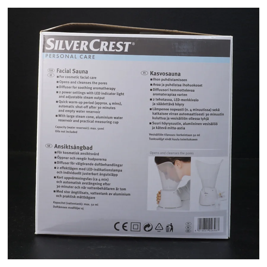 Ansigtsdamper fra SilverCrest (str. 30 x 20 x 17 cm)