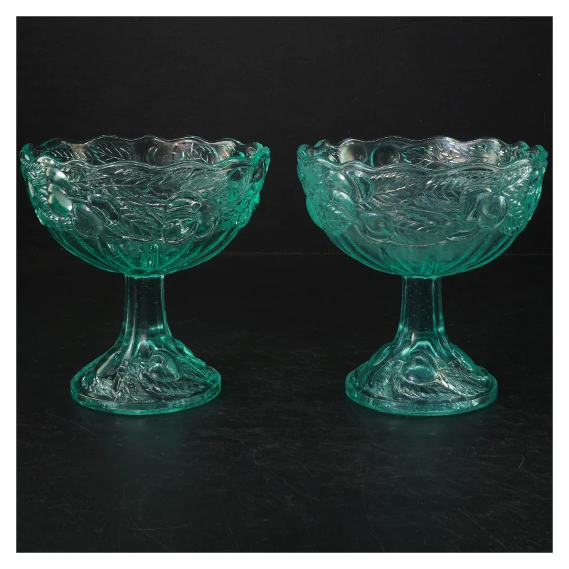 Turkise opsatser i krystalglas (str. H. 13 cm. ø. 13 cm)