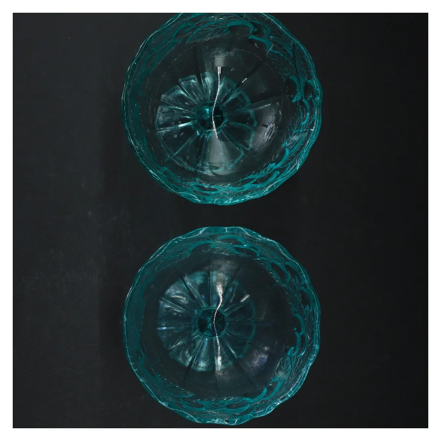 Turkise opsatser i krystalglas (str. H. 13 cm. ø. 13 cm)