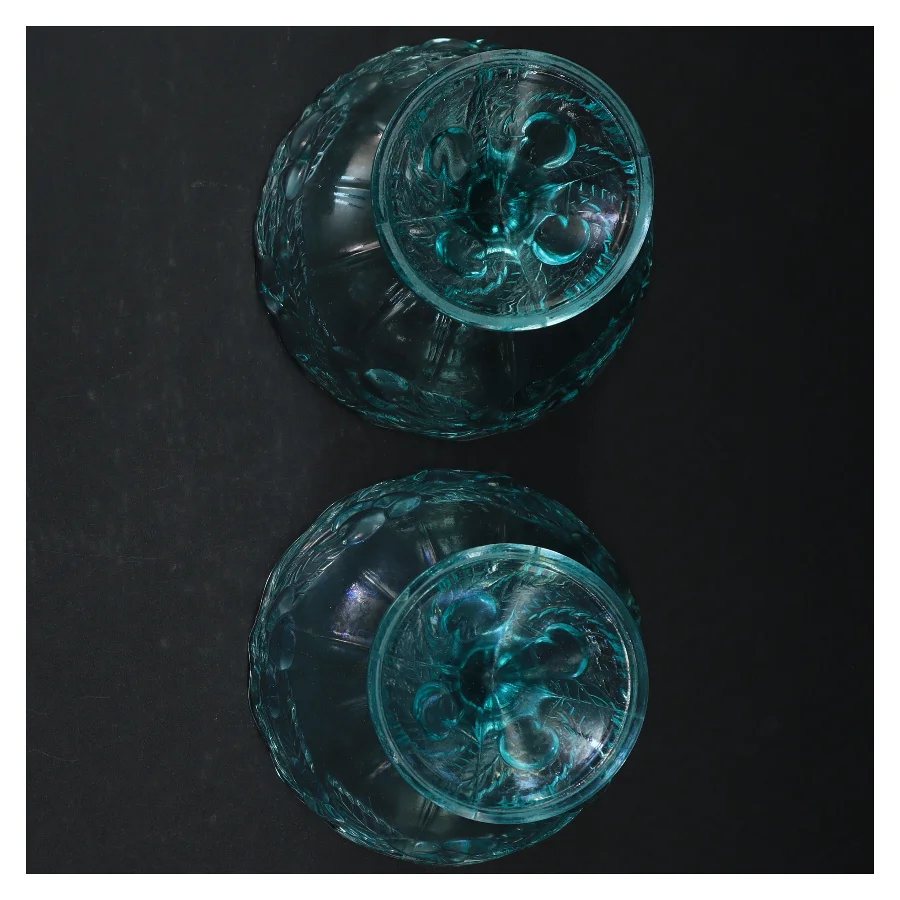 Turkise opsatser i krystalglas (str. H. 13 cm. ø. 13 cm)