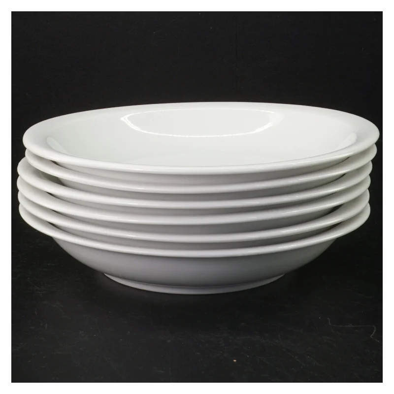 6 pastatallerkener/dybe tallerkener, hvidt porcelæn(str. 20 cm)