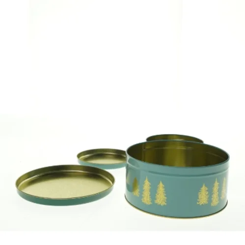 Dekorative dåser med stjernemotiv fra Søstrene Grene (str. 18 x 8 cm og 12 x 6 cm)