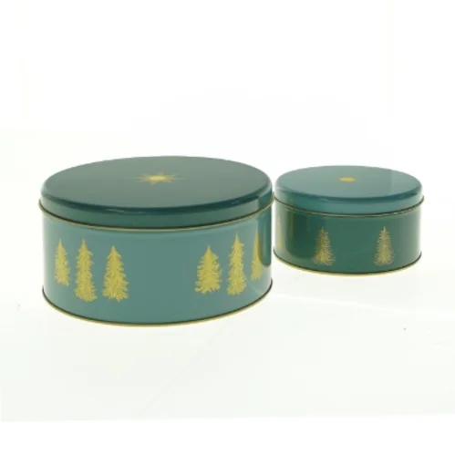 Dekorative dåser med stjernemotiv fra Søstrene Grene (str. 18 x 8 cm og 12 x 6 cm)