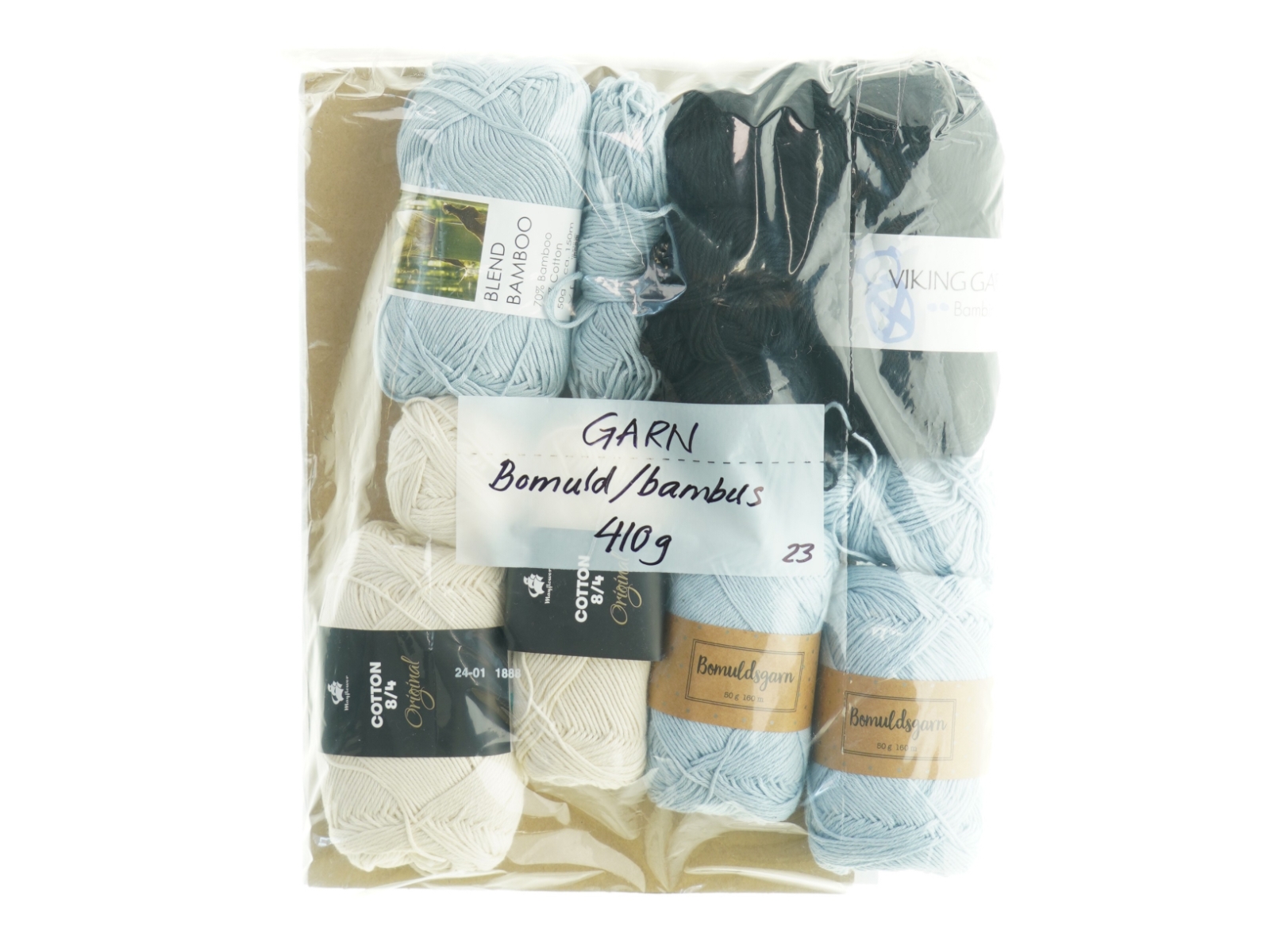 Garnpakke, bomuld/bambus (410 gram)