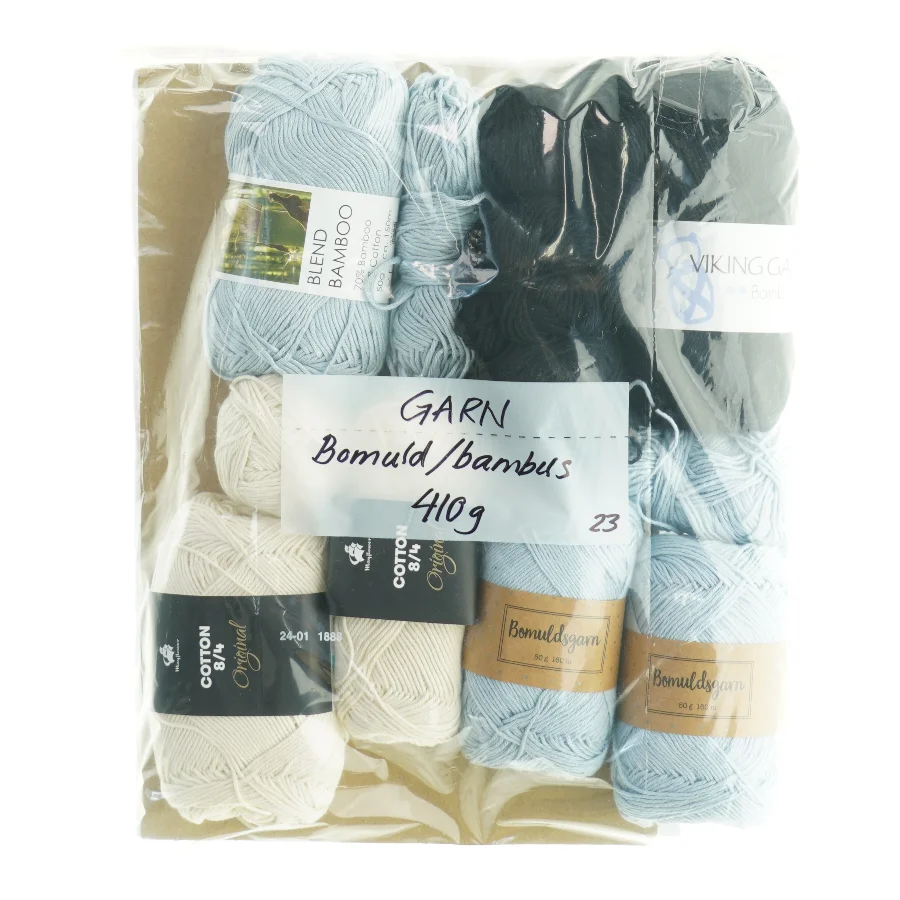 Garnpakke, bomuld/bambus (410 gram)