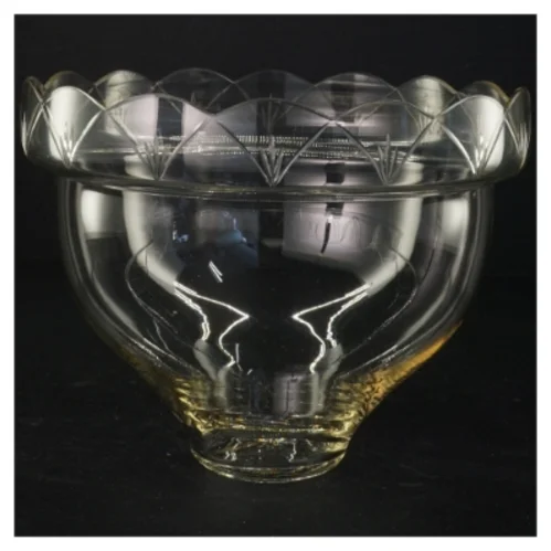 Stor opsats i sølvplet med glasindsats  (str. 24 x 22 cm)