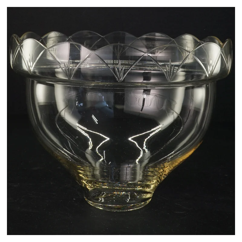 Stor opsats i sølvplet med glasindsats  (str. 24 x 22 cm)