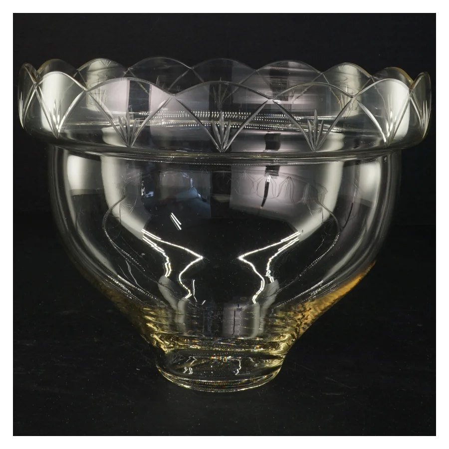 Stor opsats i sølvplet med glasindsats  (str. 24 x 22 cm)