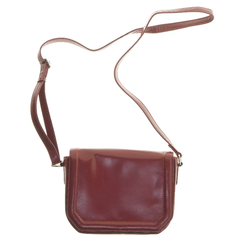 Rød læder skuldertaske (str. 23x17,5 cm)