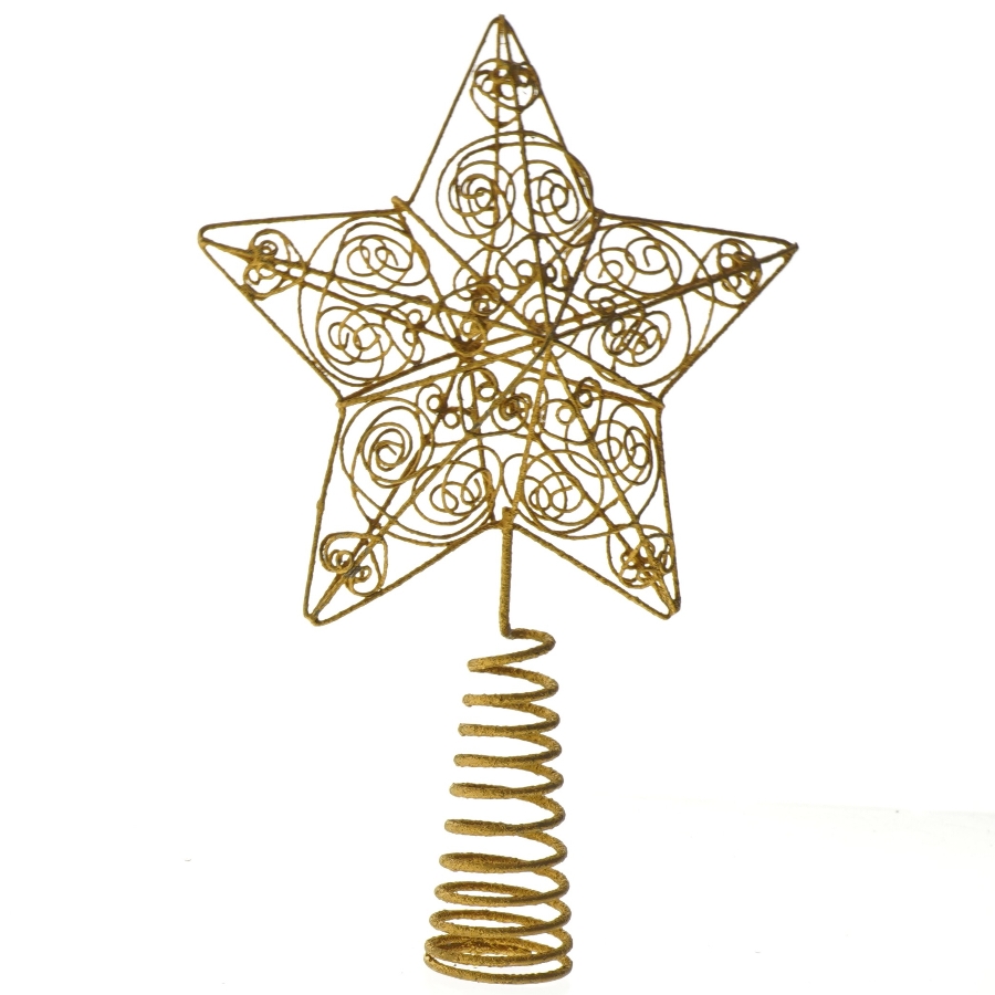 Juletræstopstjerne i guld