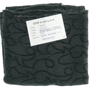 Stof, sort jacquard (130 x 120 cm)