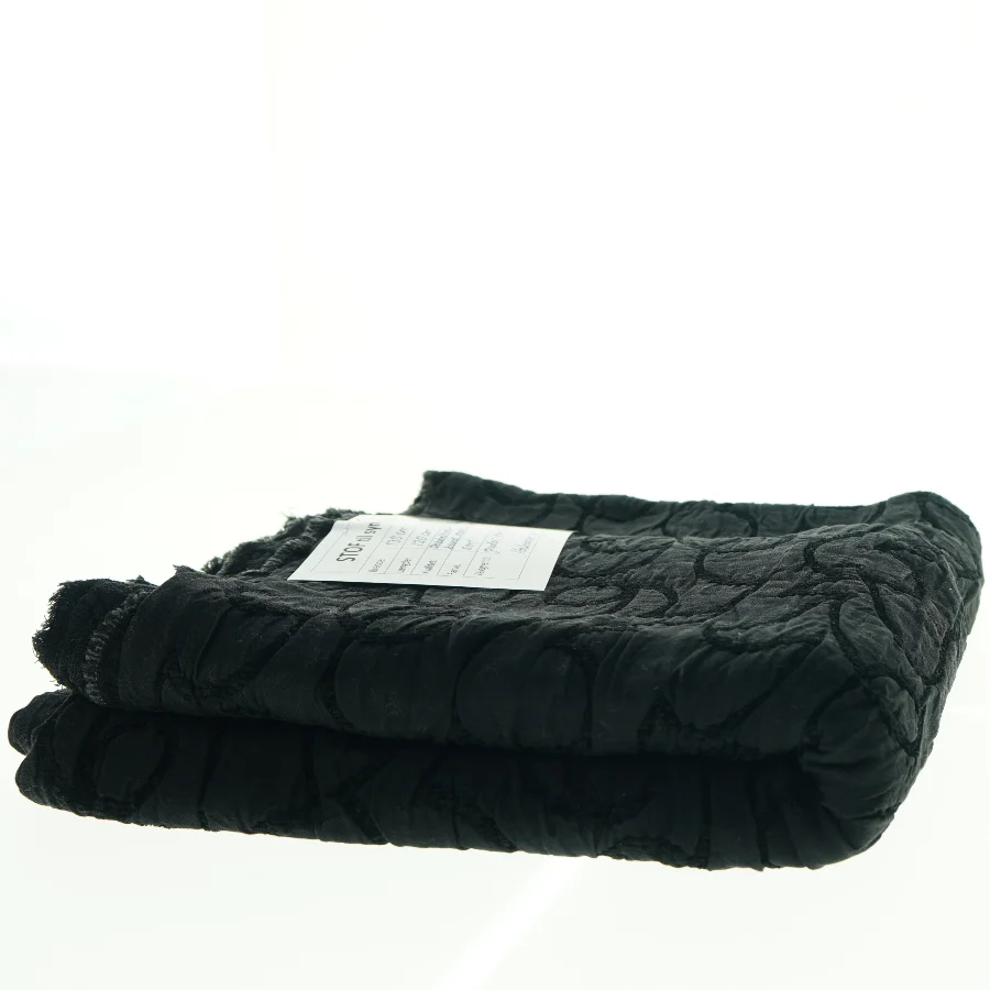 Stof, sort jacquard (130 x 120 cm)