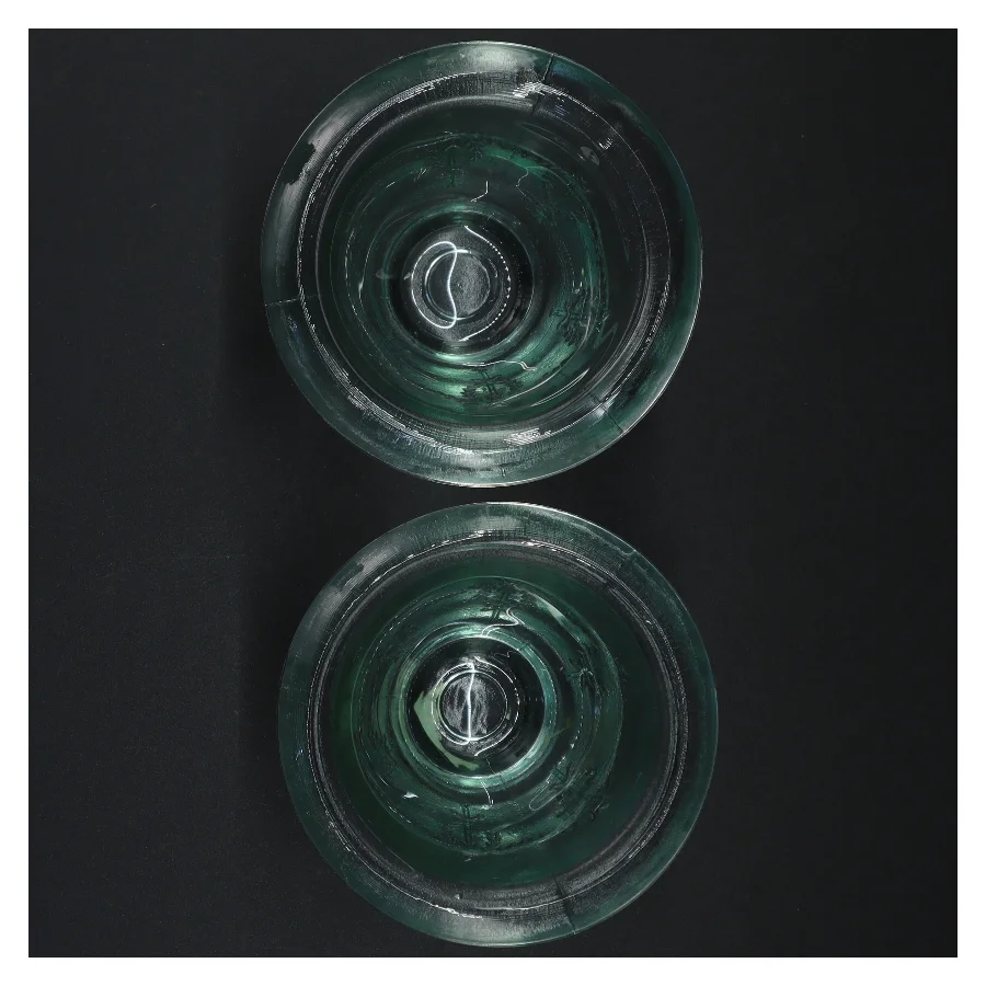 Urtepotter, grønt glas (str. 9,5 x 12,5 cm)