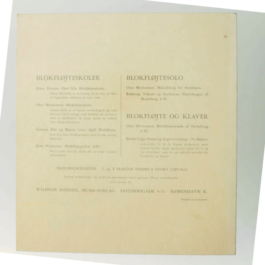 Den lille violinskole, Wilhelm Hansens Musik-forlag