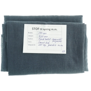 Stof, batist, støvet blå (150 cm x 420 cm)