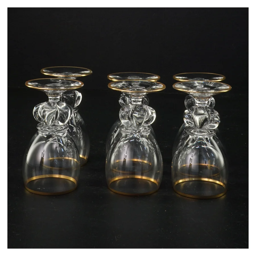 Gisselfeld portvinsglas med guldkant fra Holmegaard (str. 9,5 x 5 cm)