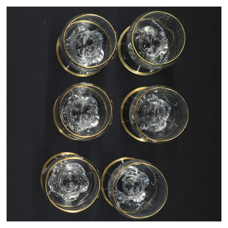 Gisselfeld portvinsglas med guldkant fra Holmegaard (str. 9,5 x 5 cm)