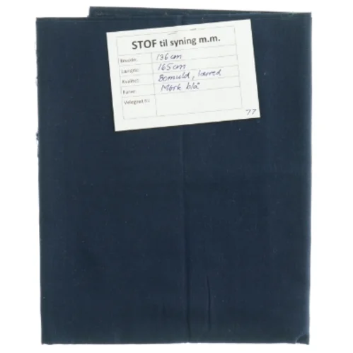 Bomuld lærredstof, mørk blå (136 cm x 165 cm)