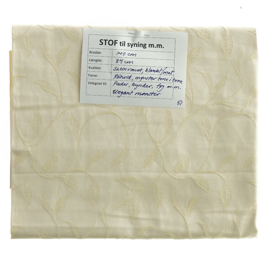 Satinvævet stof med bladmønster (140 x 84 cm)