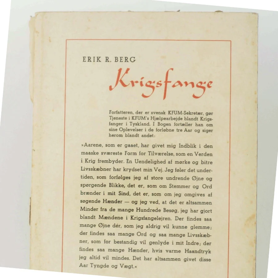 Krigsfange af Erik R. Berg (Bog)