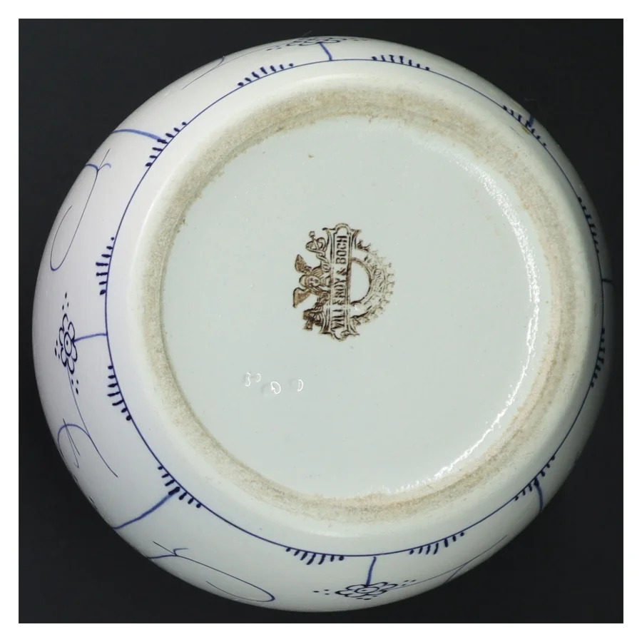 Musselmalet porcelænskrukke med låg fra Villeroy & Boch (str. 16 cm)