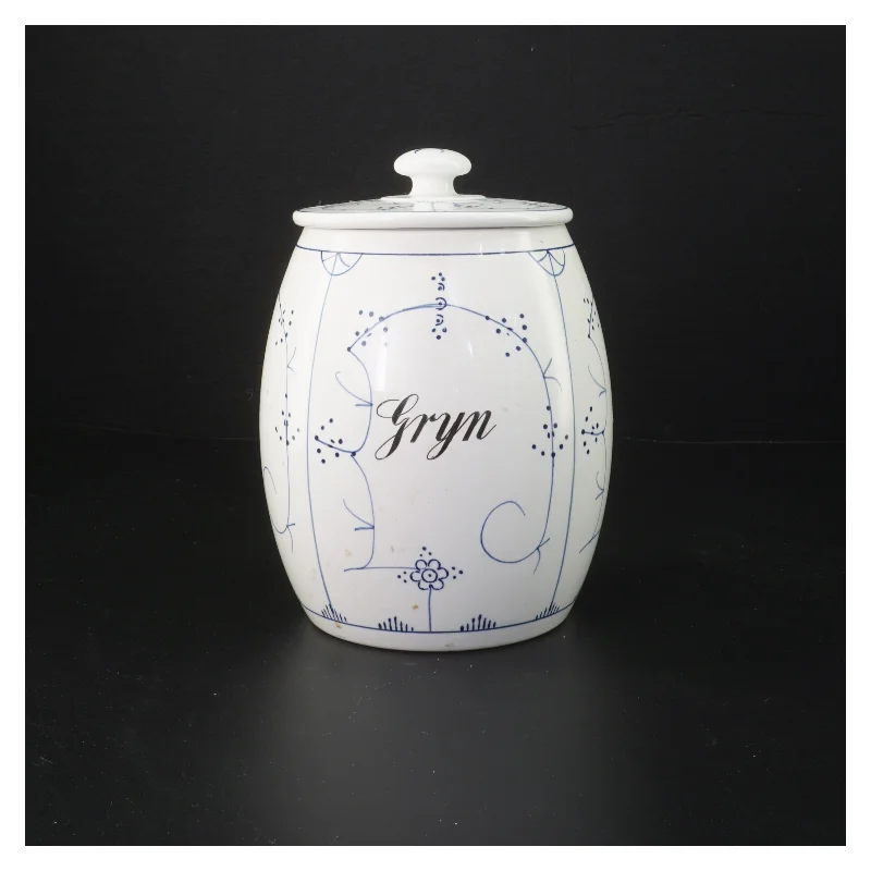 Musselmalet porcelænskrukke med låg fra Villeroy & Boch (str. 16 cm)