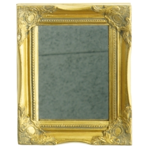 Spejl i forgyldt ramme (str. 27 x 22 cm)