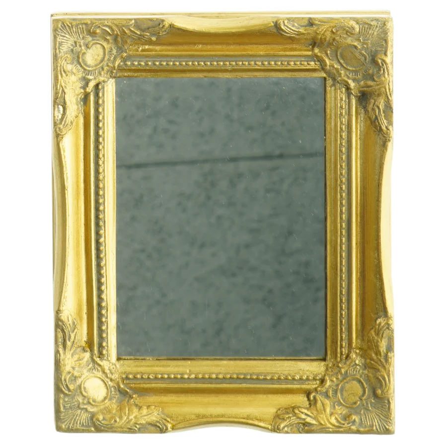 Spejl i forgyldt ramme (str. 27 x 22 cm)