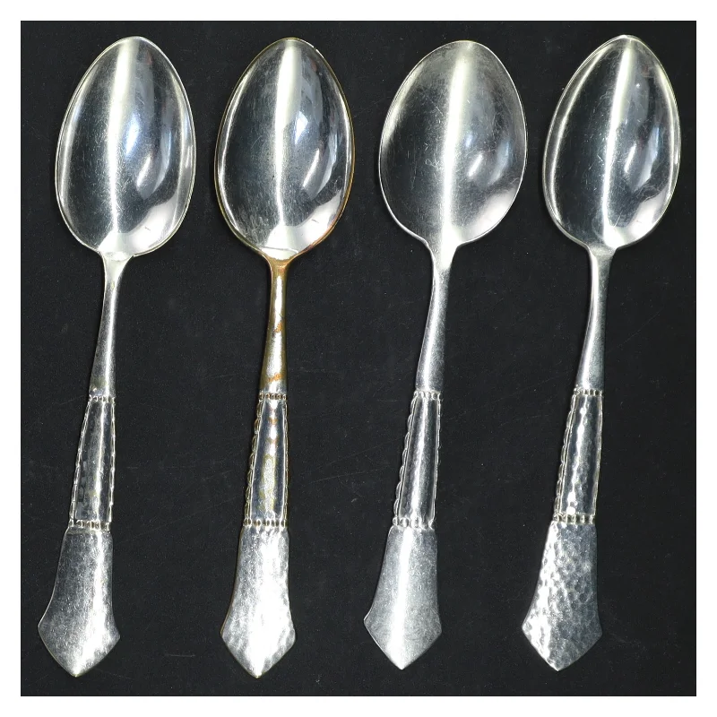 4 dessertskeer, 2-tårnet sølvplet, Louise 