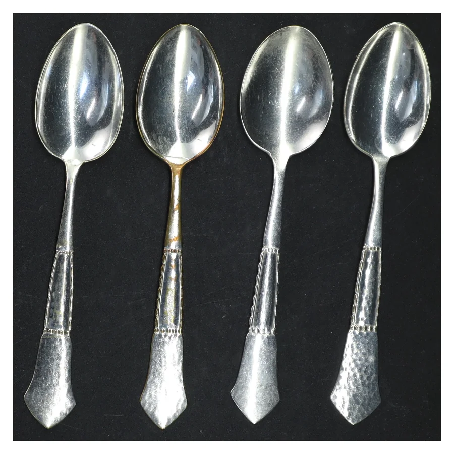 4 dessertskeer, 2-tårnet sølvplet, Louise 