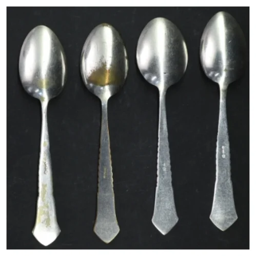 4 dessertskeer, 2-tårnet sølvplet, Louise 