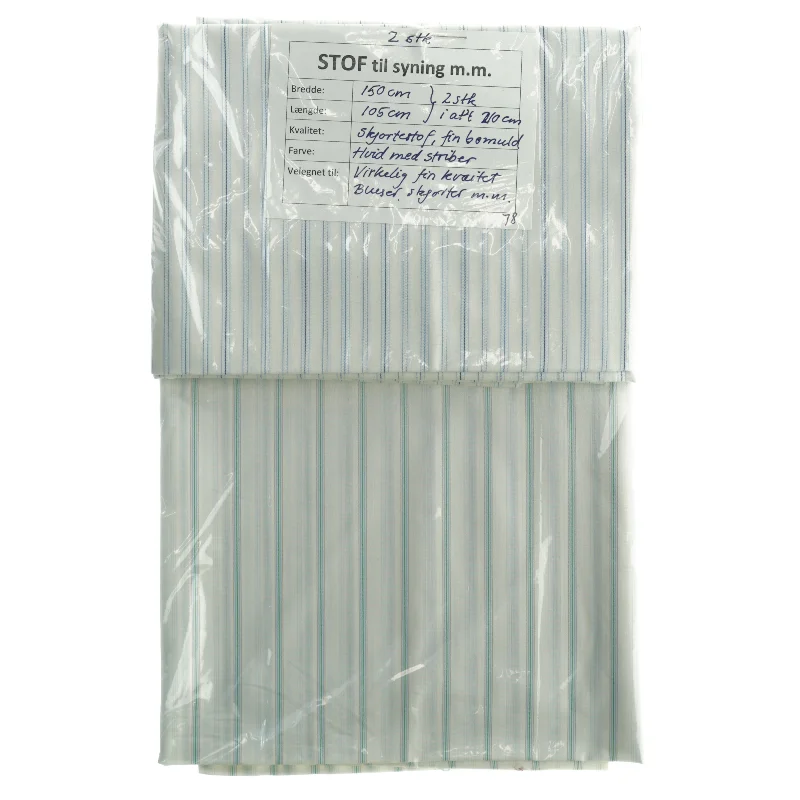 2 stk. skjortestof i fin bomuld, stribet ( 150 cm + 105 cm)()