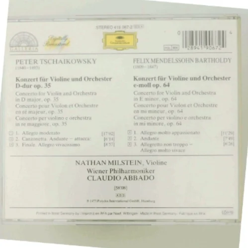 Tchaikovsky / Mendelssohn: Violin Concertos med Nathan Milstein (DVD)