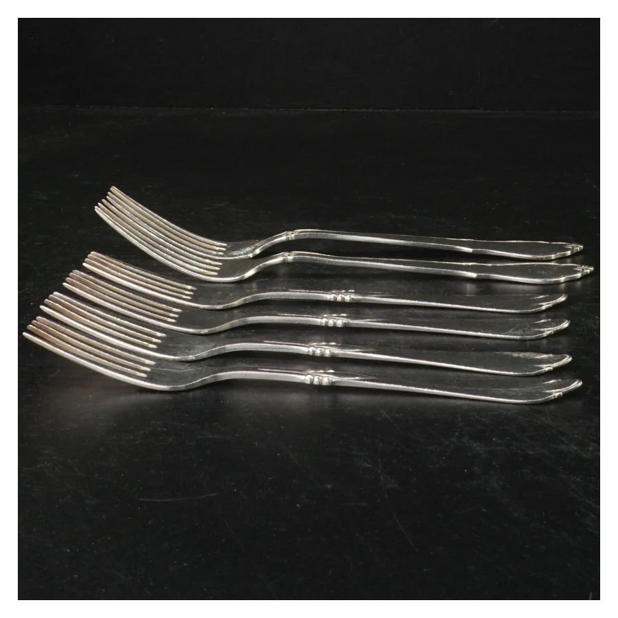 6 gafler, 2-tårnet sølvplet 