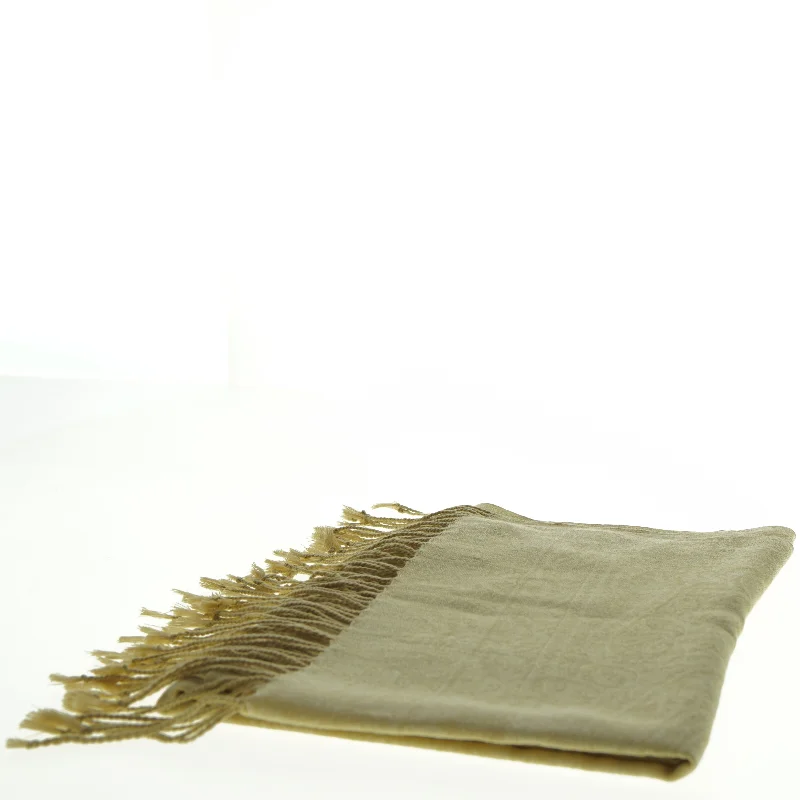 Pashmina tørklæde med frynser, råhvidt, ubrugt (str. 175 x. 65 cm)