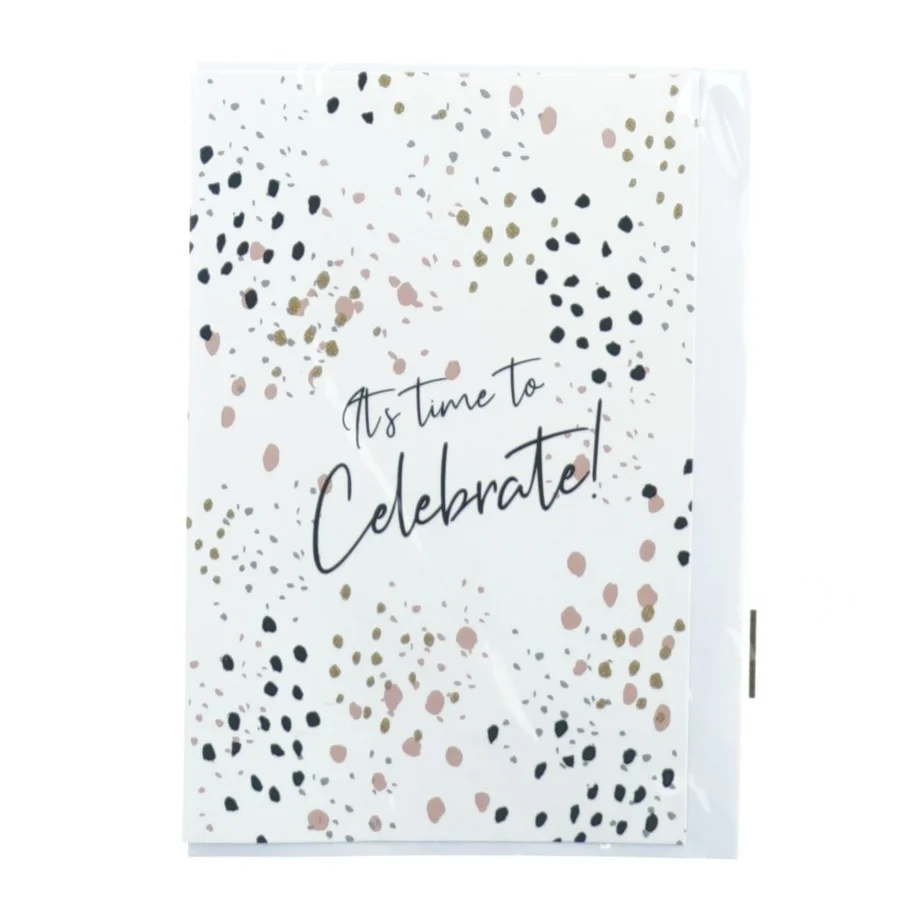 "Its time to celebrate"-kort fra Skansen (str. 17 x 3 cm)