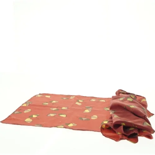 Rød silketørklæde med bladeprint Charlotte Sparre fra Charlotte Sparre (str. 157 x 34 cm)
