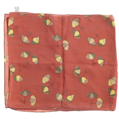 Rød silketørklæde med bladeprint Charlotte Sparre fra Charlotte Sparre (str. 157 x 34 cm)