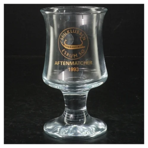 Ølglas Skibsglas med sejlklub emblem fra Royal Copenhagen (str. 14 cm. ø 8 cm)