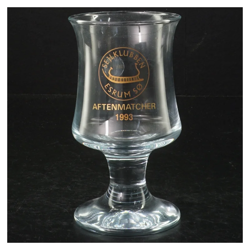 Ølglas Skibsglas med sejlklub emblem fra Royal Copenhagen (str. 14 cm. ø 8 cm)