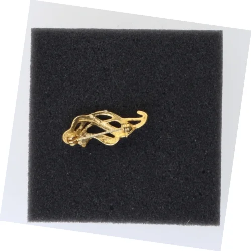 Guldtonet broche (str. 3,5 cm)