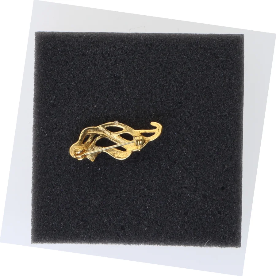 Guldtonet broche (str. 3,5 cm)