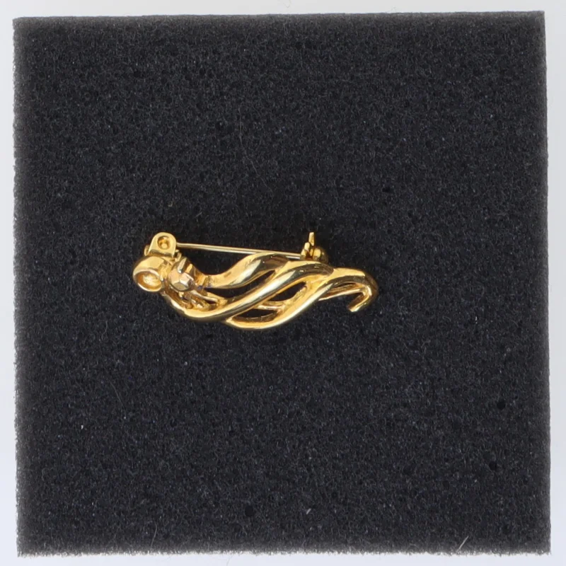 Guldtonet broche (str. 3,5 cm)