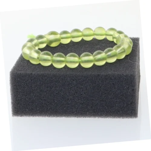 Perlearmbånd i grøn (str. Ø 6 cm)
