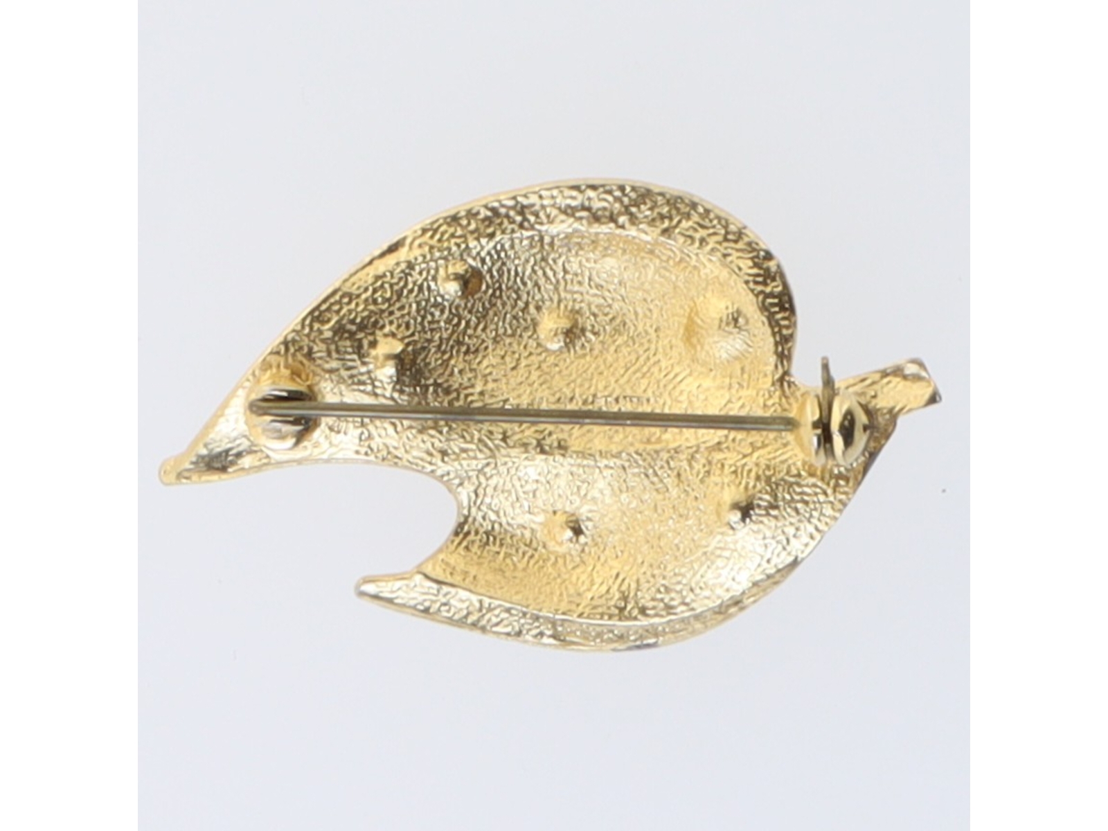 Delfinbroche med lyserøde sten (str. 4,5 x 3 cm)